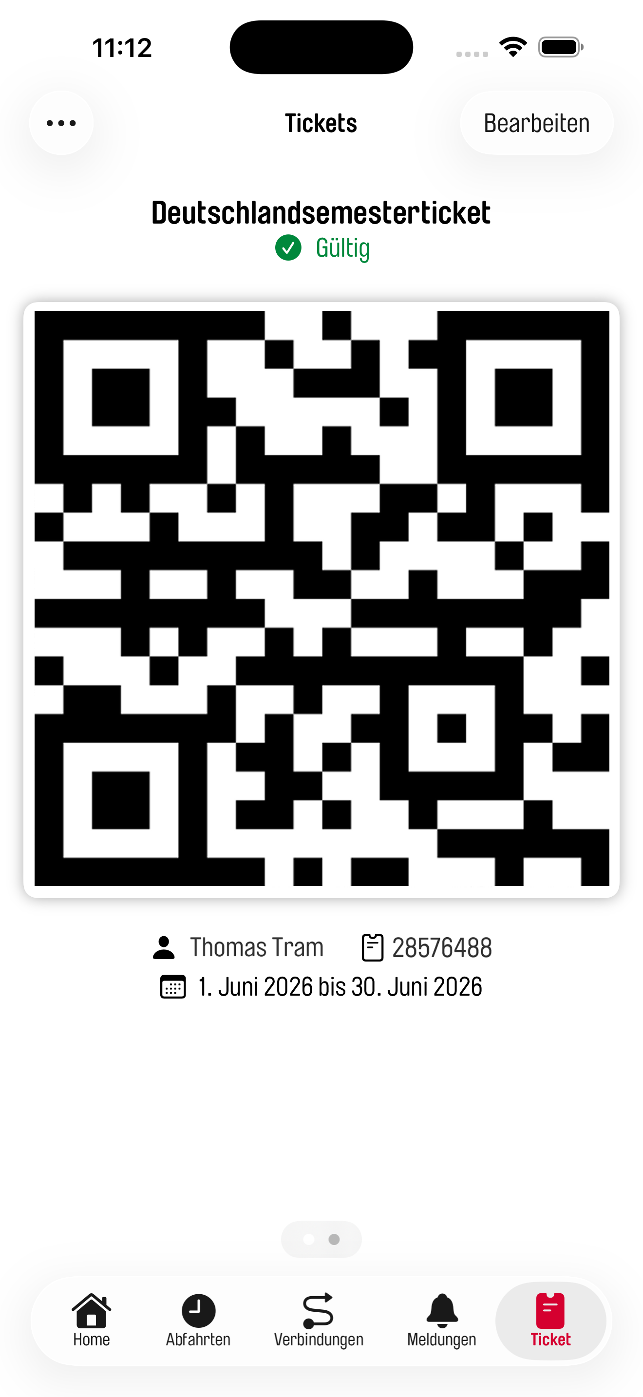 Ticket Ansicht